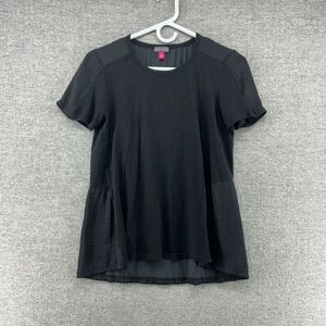Vince Camuto Top Blouse Women Size XS Black Short Sleeve